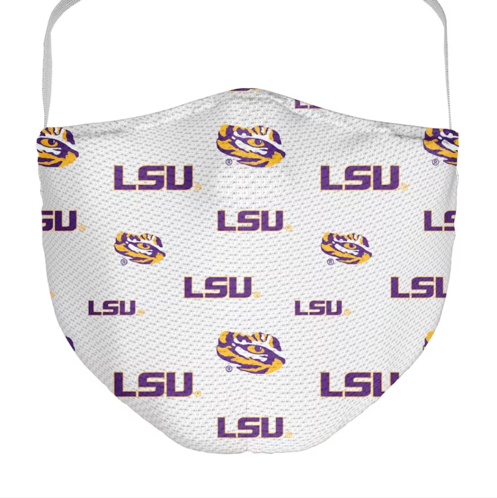 LSU Tigers Fanatics Adult All Over Logo Face Coverings 3 Pack - Picture 2 of 5